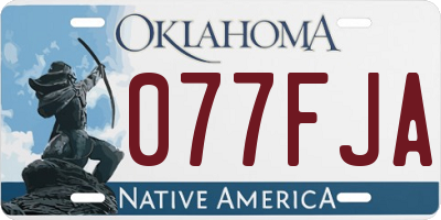 OK license plate 077FJA
