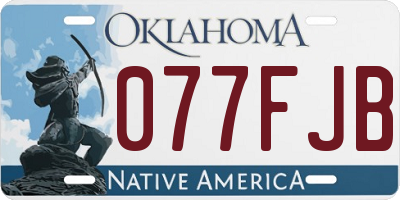 OK license plate 077FJB