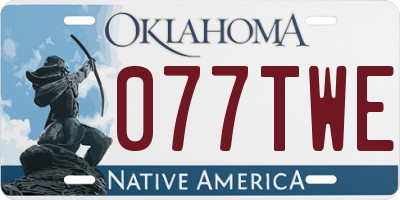 OK license plate 077TWE