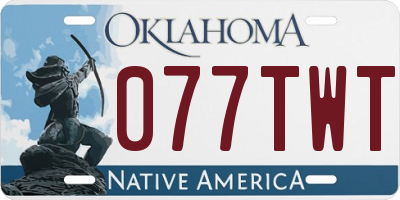OK license plate 077TWT