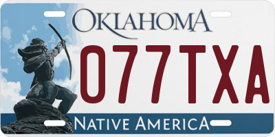 OK license plate 077TXA