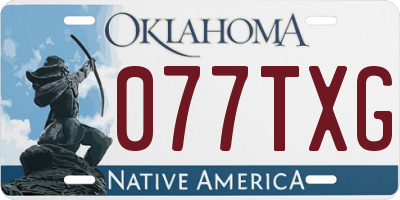 OK license plate 077TXG