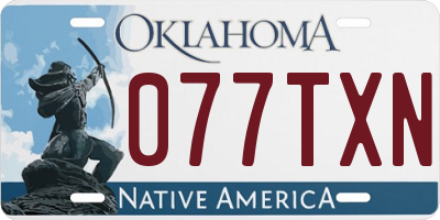 OK license plate 077TXN