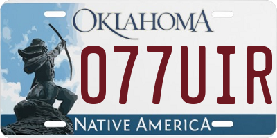 OK license plate 077UIR