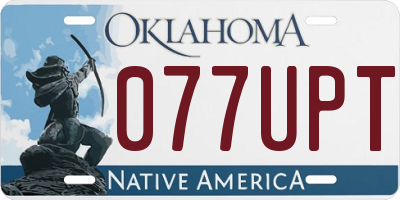 OK license plate 077UPT