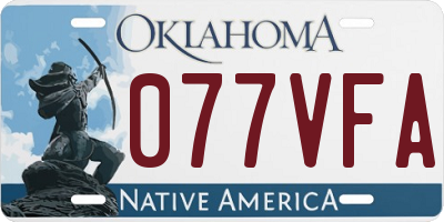 OK license plate 077VFA