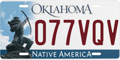 OK license plate 077VQV