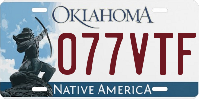 OK license plate 077VTF
