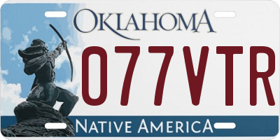 OK license plate 077VTR