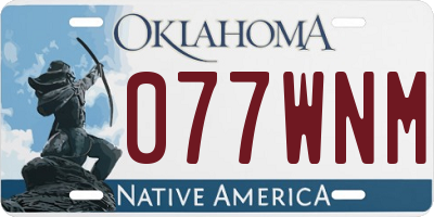 OK license plate 077WNM