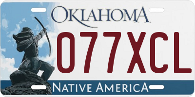 OK license plate 077XCL