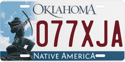 OK license plate 077XJA