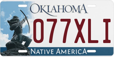 OK license plate 077XLI