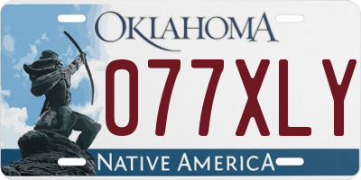 OK license plate 077XLY