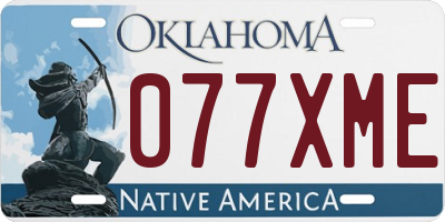 OK license plate 077XME