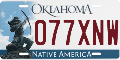 OK license plate 077XNW