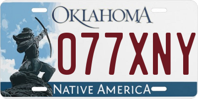 OK license plate 077XNY