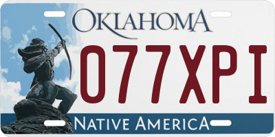 OK license plate 077XPI