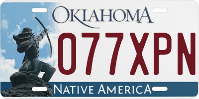 OK license plate 077XPN