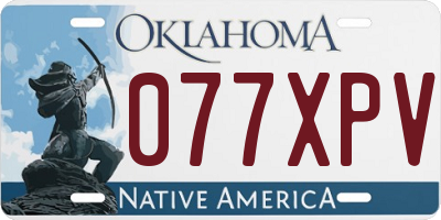 OK license plate 077XPV