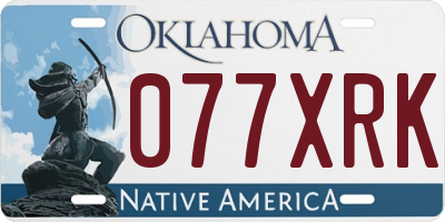 OK license plate 077XRK