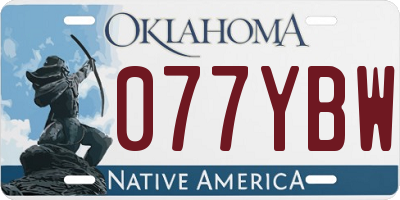 OK license plate 077YBW