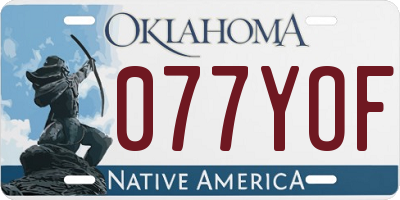 OK license plate 077YOF