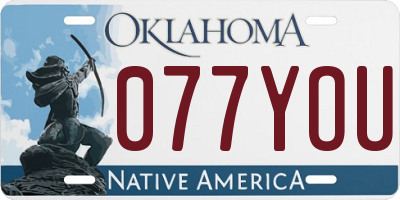 OK license plate 077YOU
