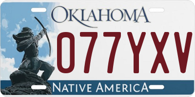 OK license plate 077YXV