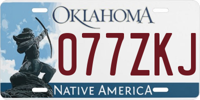 OK license plate 077ZKJ