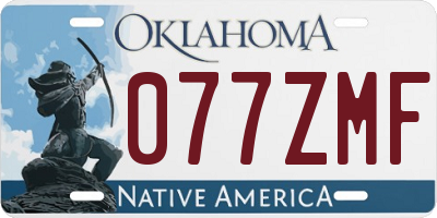 OK license plate 077ZMF