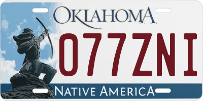 OK license plate 077ZNI