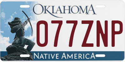 OK license plate 077ZNP
