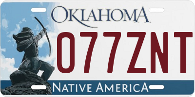OK license plate 077ZNT