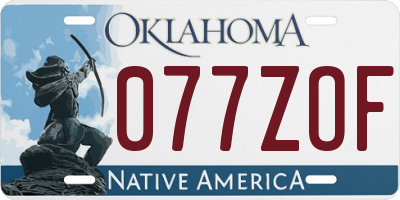 OK license plate 077ZOF