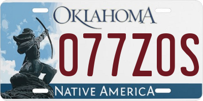 OK license plate 077ZOS