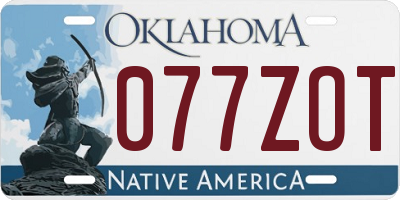 OK license plate 077ZOT