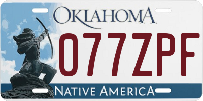 OK license plate 077ZPF
