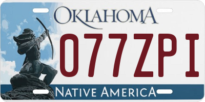 OK license plate 077ZPI