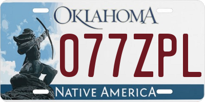 OK license plate 077ZPL