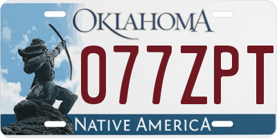 OK license plate 077ZPT