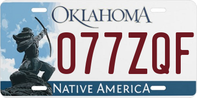 OK license plate 077ZQF