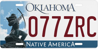 OK license plate 077ZRC
