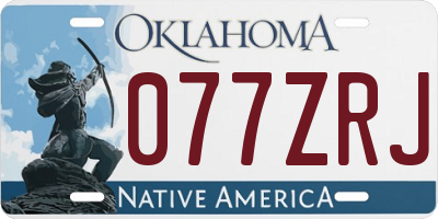 OK license plate 077ZRJ