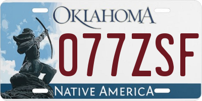 OK license plate 077ZSF
