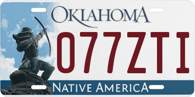OK license plate 077ZTI