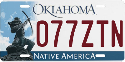 OK license plate 077ZTN