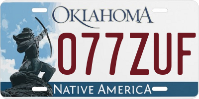 OK license plate 077ZUF