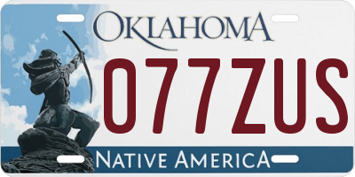 OK license plate 077ZUS