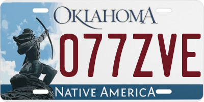OK license plate 077ZVE